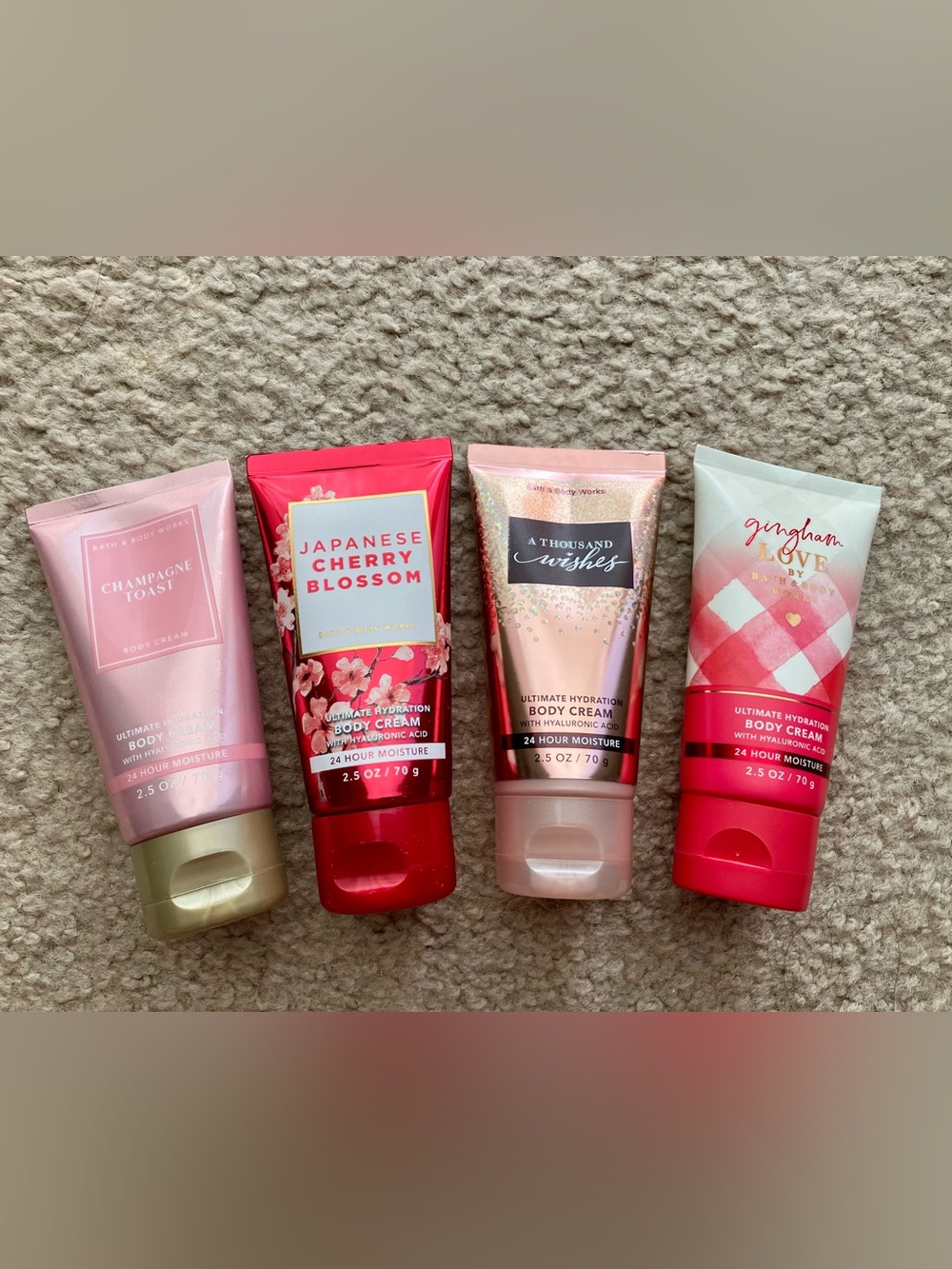 Bath & Body Works Champagne, Cherry Blossom, A thousand wishes, Gingham love